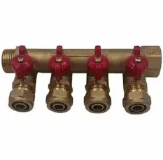 מחלק ברז 4 יציאות אדום פקס.