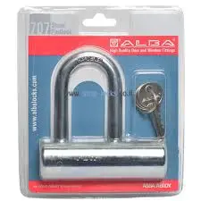 ALBAמנעול שיריון פלדה ניקל ארוך.